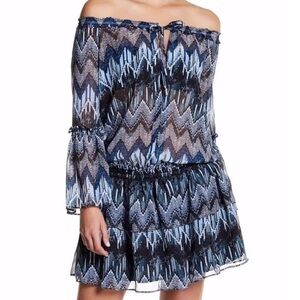 Red Carter Chiffon Tunic Indigo Multi Size 8